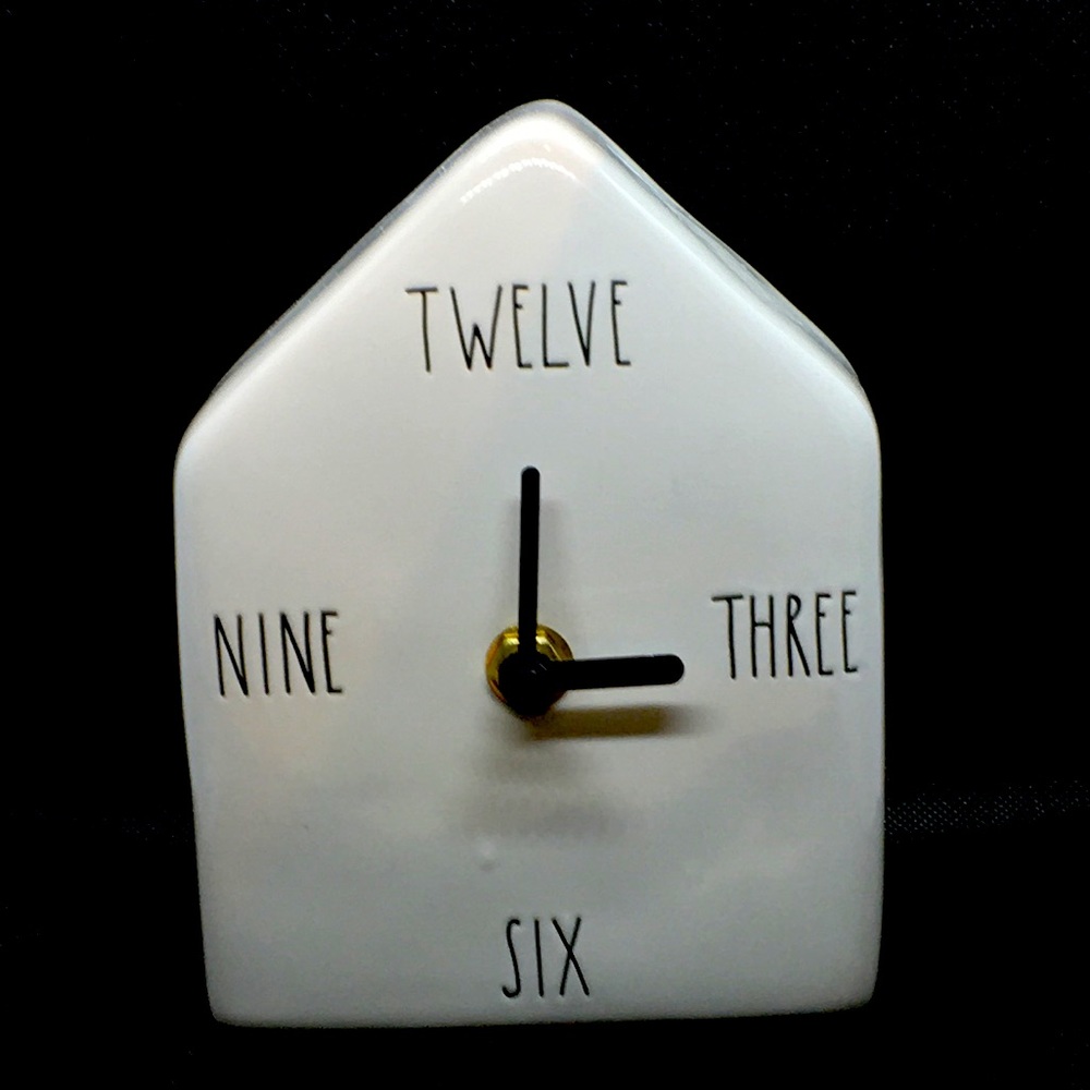 Rae dunn White Birdhouse Clock